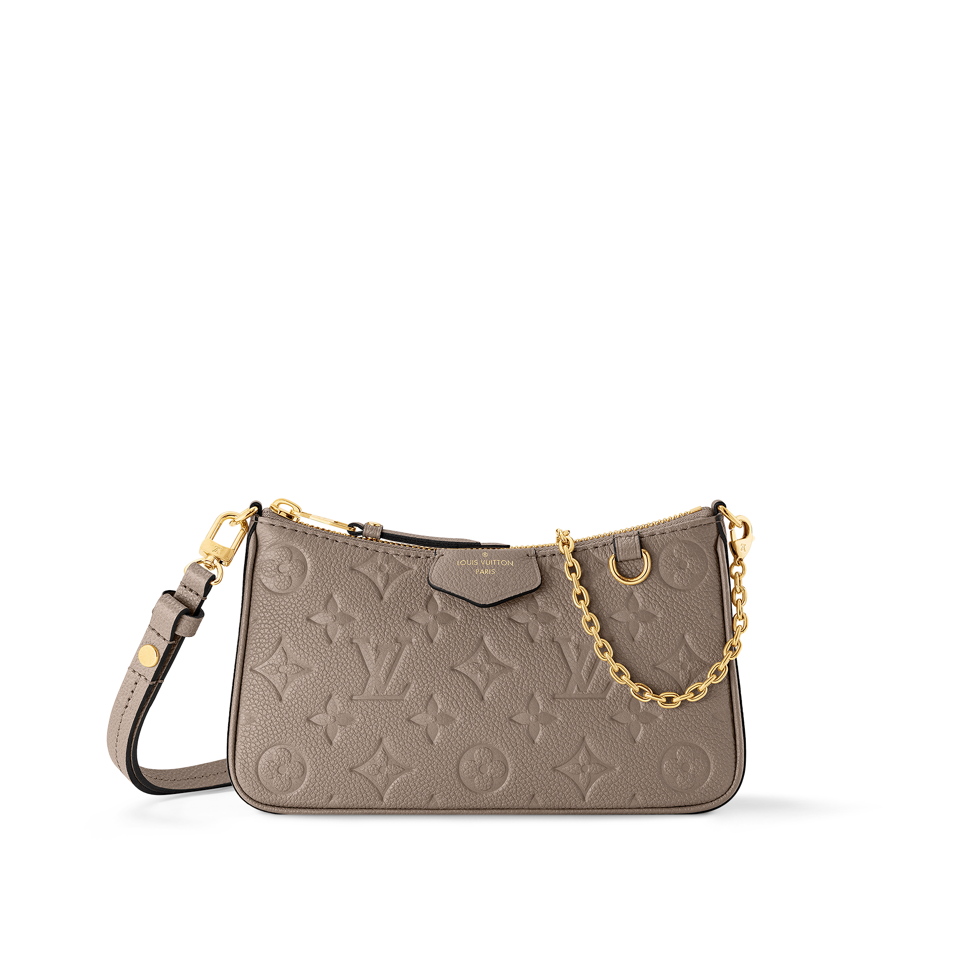 Easy Pouch On Strap Luxury Monogram Empreinte Leather Beige LOUIS VUITTON